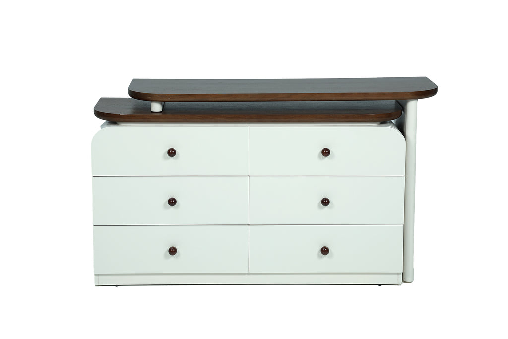 ABS Multi-layer solid wood board + baked enamel (dresser + stool + mirror) 2406