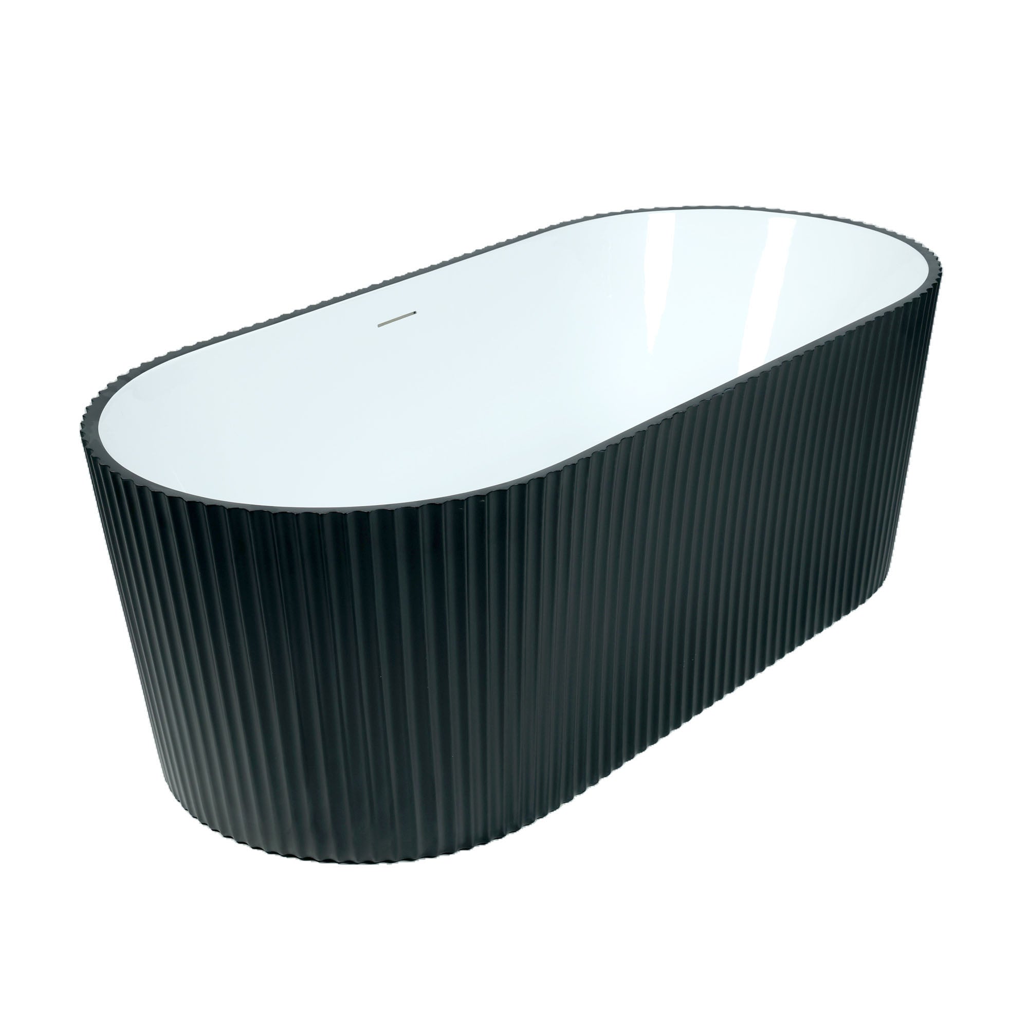 ABS 1700 x 790 x 590mm outside matt black, inside glossy white bath tub
