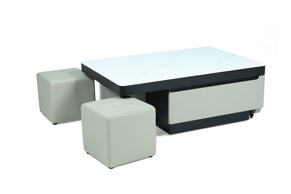 ABS Tea Table with 2 pullout seats 227-16