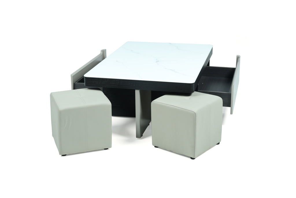 ABS Tea Table with 2 pullout seats 227-16