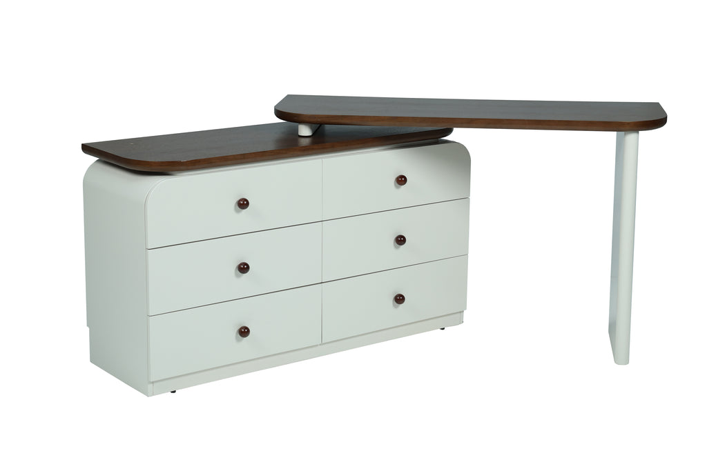 ABS Multi-layer solid wood board + baked enamel (dresser + stool + mirror) 2406